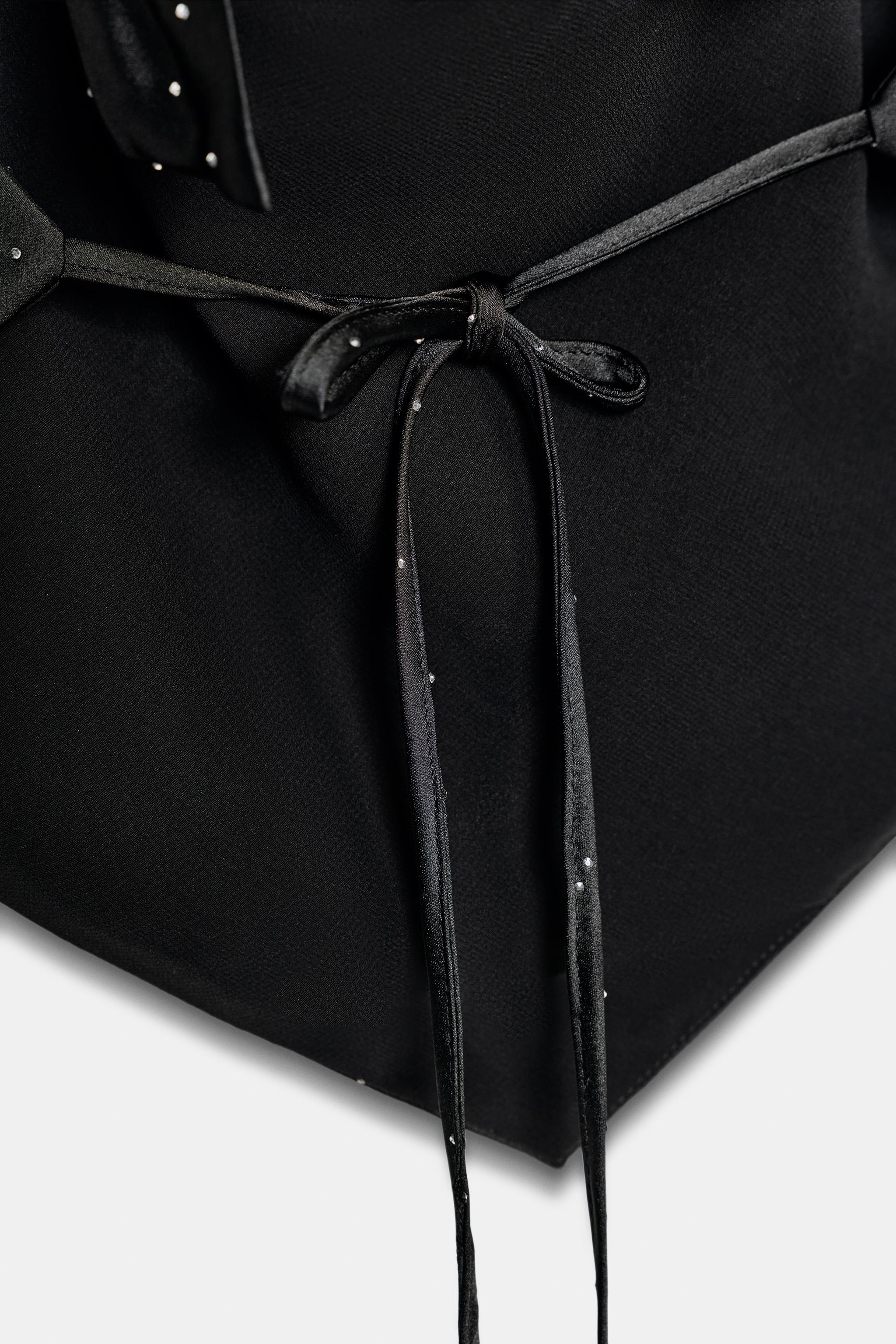 RHINESTONE SATIN EFFECT HALTER TOP